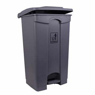 Pedal Bin Polypropylene 87L Grey - 103434 | Large Hands‑Free Waste Bin