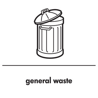 Recycling Sticker English White - General 105168 | Clear Waste Label for Recycling Areas