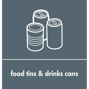 Recycling Sticker - English Grey Metal 105168 | Durable Waste Label