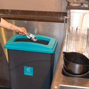 Recycling Wall Hugger Bin 90L & Lid Teal - 105210 | Slim Space‑Saving Recycling Bin