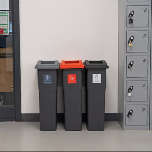 Recycling Wall Hugger Bin 90L & Lid Grey - 105210 | Slim Space‑Saving Waste & Recycling Bin