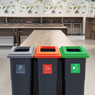Recycling Wall Hugger Bin 90L & Lid Red - 105210 | Slim Space‑Saving Recycling Bin