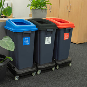 Eco Recycling Buddy Bin 60L & Lid Blue - 105211 | Mobile Recycling Bin with Lid