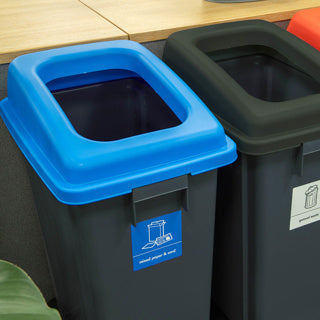 Eco Recycling Buddy Bin 60L & Lid Blue - 105211 | Mobile Recycling Bin with Lid