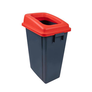 Eco Recycling Buddy Bin 60L & Lid Red - 105211 | Mobile Recycling Bin with Clip‑On Lid