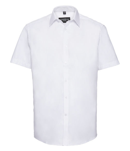 Russell Herringbone Shirt White