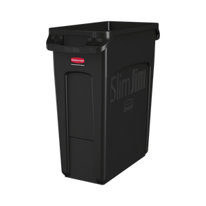 Slim Jim with Venting Channels 60L Black - 1955959 | Rubbermaid Slim Waste Container