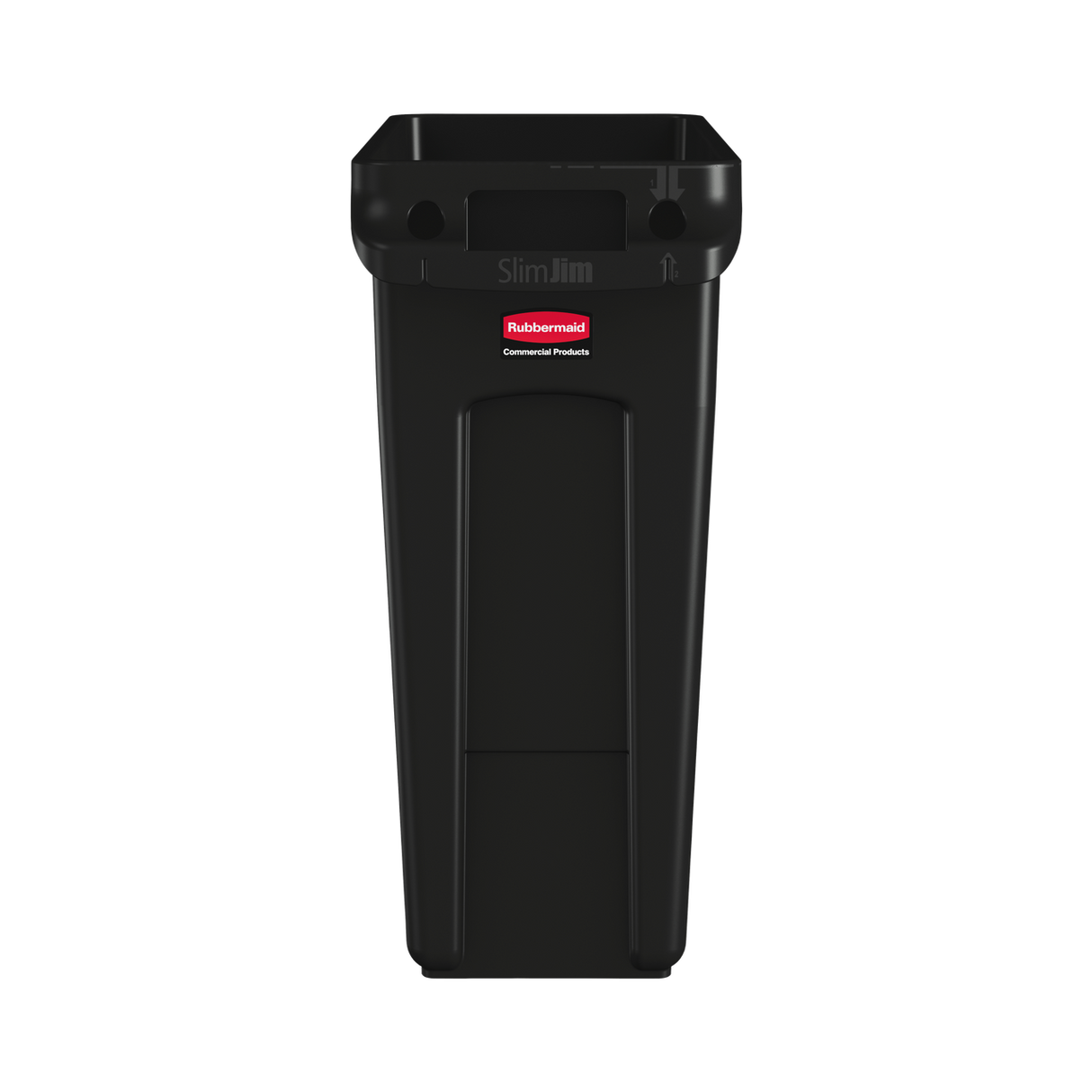 Slim Jim with Venting Channels 60L Black - 1955959 | Rubbermaid Slim Waste Container