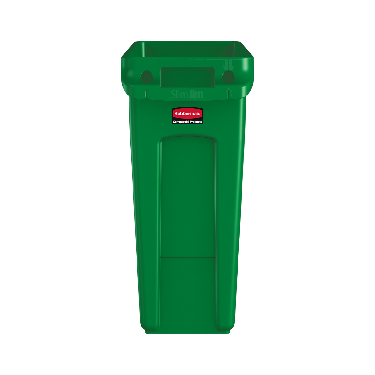 Slim Jim with Venting Channels Green 60L - 1955960 | Rubbermaid Slim Jim Recycling Bin