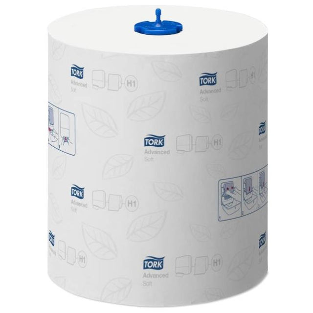 Tork Advanced White Hand Towel Roll – 150M, 2-ply, H1 dispenser compatible.