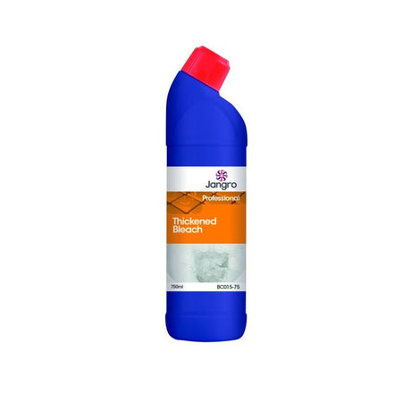 Jangro Thick Bleach 750ml – multi-purpose disinfecting bleach in a blue bottle.