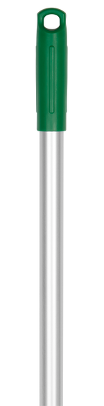 Vikan Aluminium Handle 1460mm - green hygiene handle with Ø25mm threaded end.