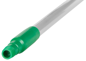 Vikan Aluminium Handle Green 1460mm - hygiene handle with a Ø25mm threaded end.