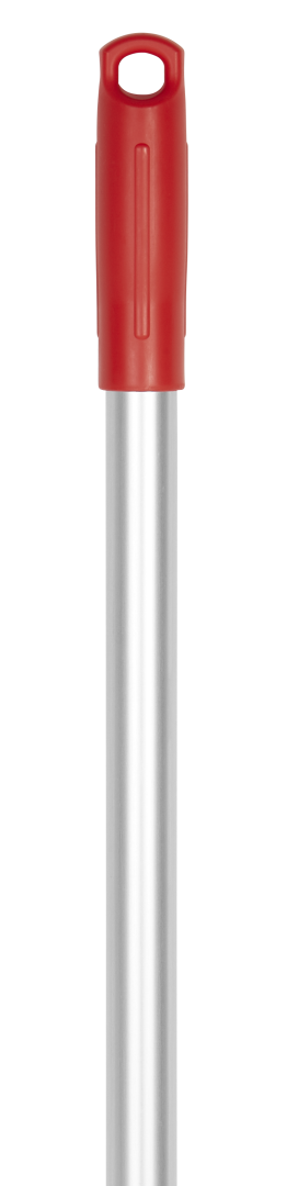 Vikan Aluminium Handle Red 1460mm - hygiene handle with Ø25mm threaded end.