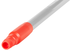 Vikan Aluminium Handle 1460mm with red threaded grip for hygiene applications.