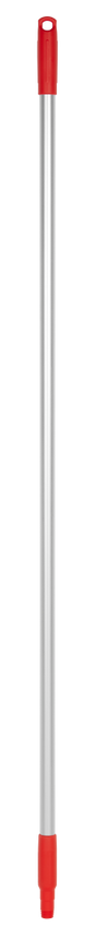 Vikan Aluminium Handle Red 1460mm - hygiene handle with a Ø25mm threaded end.