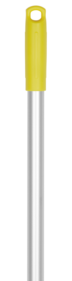 Vikan Aluminium Handle 1460mm - yellow threaded hygiene handle for cleaning tools.