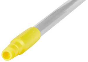Vikan Aluminium Handle 1460mm with yellow grip and Ø25mm threaded end.