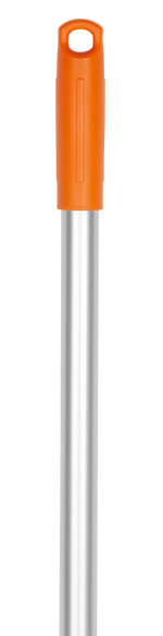 Vikan Aluminium Handle - 1460mm hygiene handle with orange grip and threaded end.