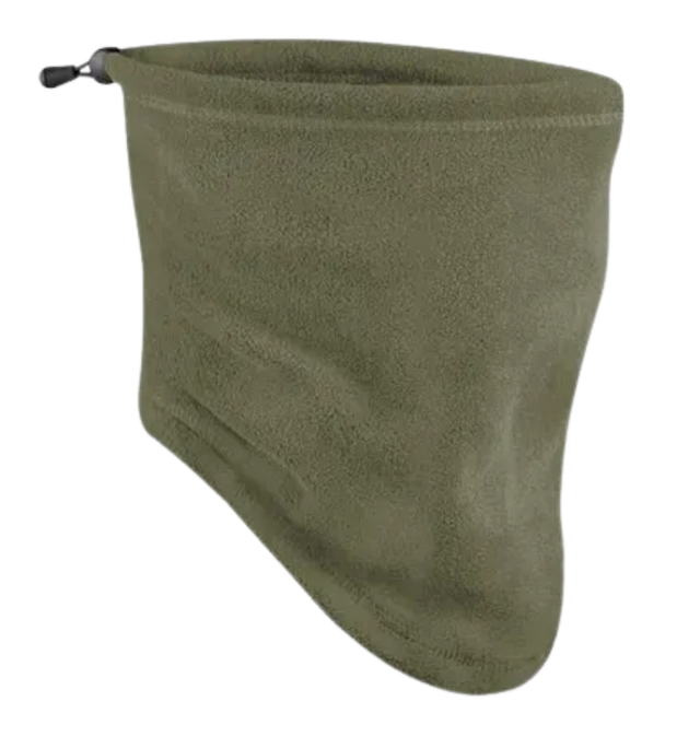 Recycled Fleece Snood in Olive Green – soft, warm neck gaiter for outdoor use.