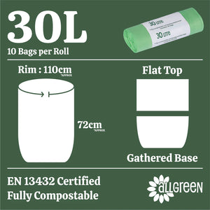 30L Kerbside Caddy Compostable Bio Bag Liner 10bags per roll - 41816