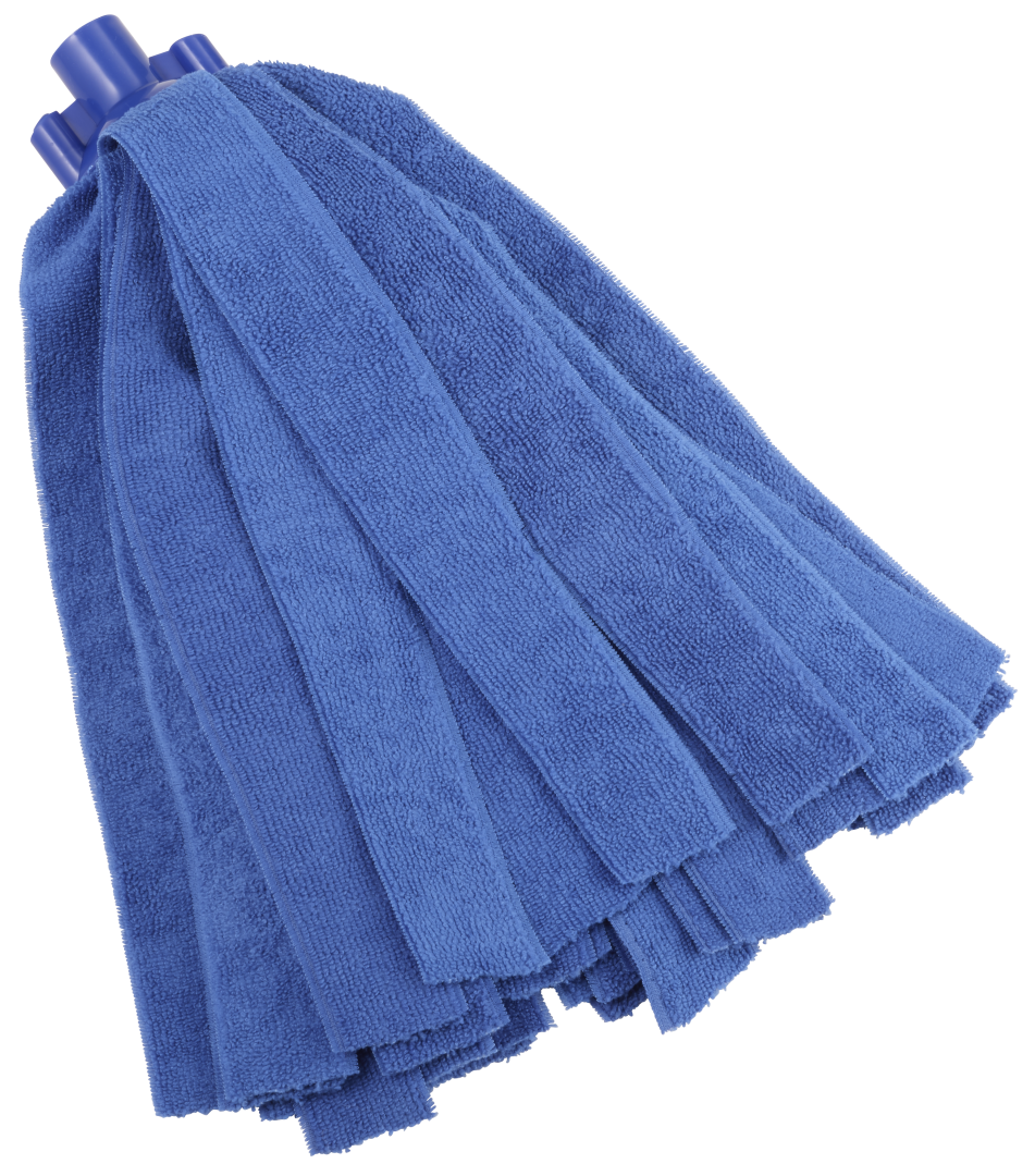 Vikan Microfibre Socket Mop Blue 200g - professional cleaning mop with multiple blue microfiber strips.
