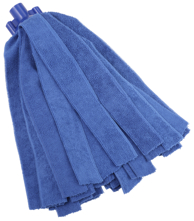 Vikan Microfibre Socket Mop Blue 200g - professional cleaning mop with multiple blue microfiber strips.