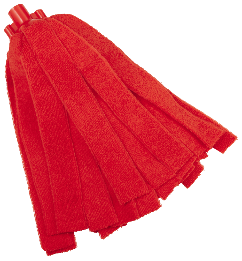 Vikan Microfibre Socket Mop in red, designed for professional cleaning use.