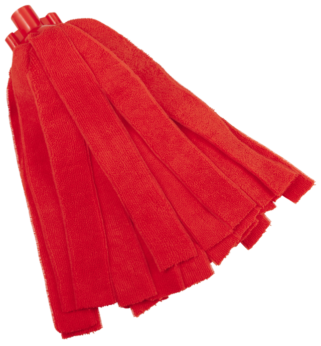 Vikan Microfibre Socket Mop in red, designed for professional cleaning use.