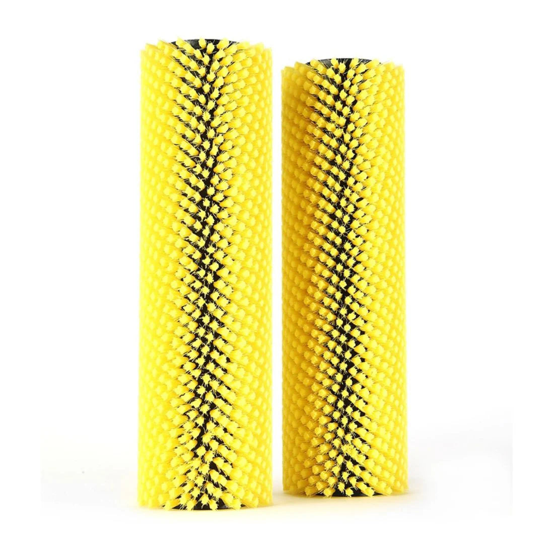 Duplex 420 Yellow Brushes for Carpet – pair of cleaning brushes with textured surfaces.