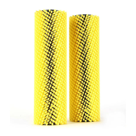 Duplex 420 Yellow Brushes for Carpet – pair of cleaning brushes with textured surfaces.
