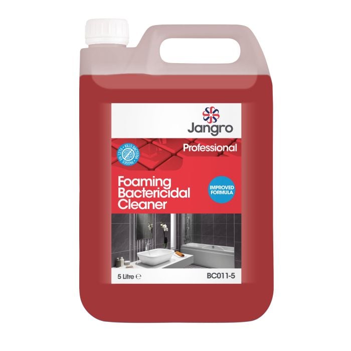 Jangro Professional Foaming Bactericidal Cleaner 5 Litre – product packaging with improved formula.