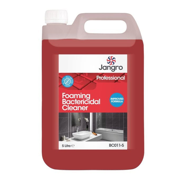Jangro Professional Foaming Bactericidal Cleaner 5 Litre – product packaging with improved formula.