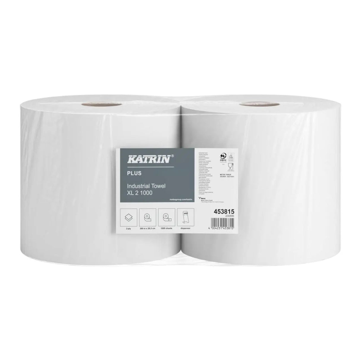 Katrin Plus Industrial White Towel Roll | 2-Ply | Heavy-Duty | 453815