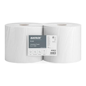 Katrin Plus Industrial White Towel Roll | 2-Ply | Heavy-Duty | 453815