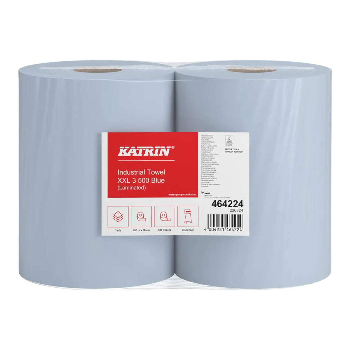 Katrin Industrial Wiper XXL | 3-Ply | 500 Sheets | AF231 / 464224