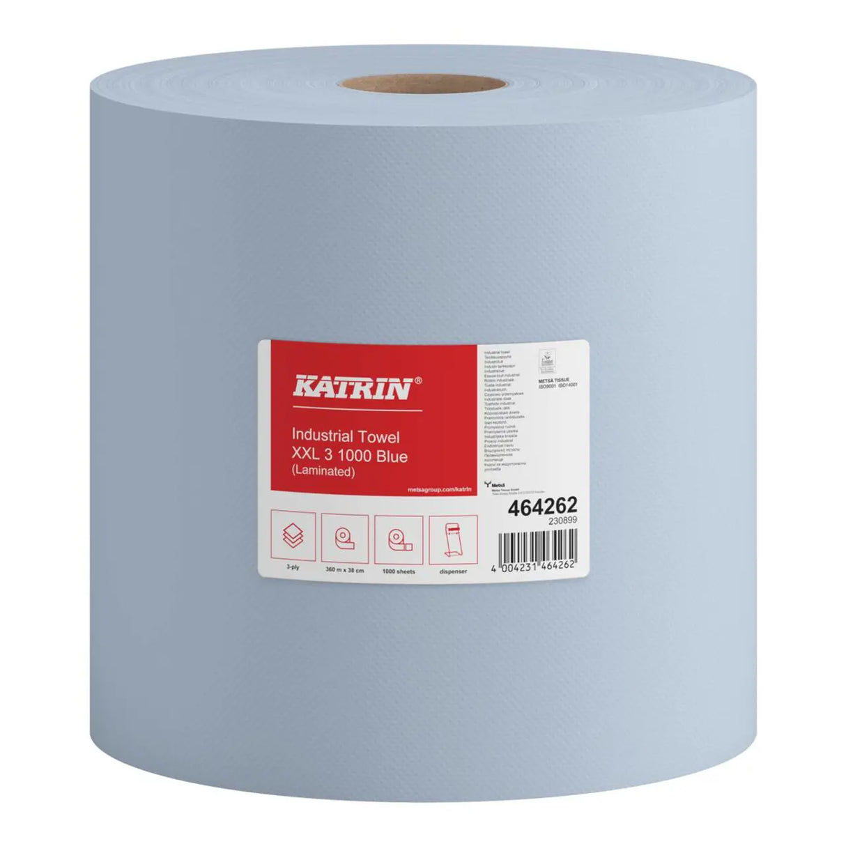 Katrin Industrial Wipes Roll XXL | 3-Ply Laminated | 1000 Sheets | Blue | 464262