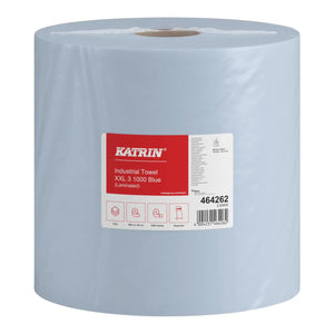 Katrin Industrial Wipes Roll XXL | 3-Ply Laminated | 1000 Sheets | Blue | 464262