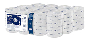 Tork OptiServe Coreless Toilet Roll packaging – 24 rolls, 820 sheets each.