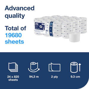 Tork OptiServe Coreless Toilet Roll – packaging with product details and specifications.