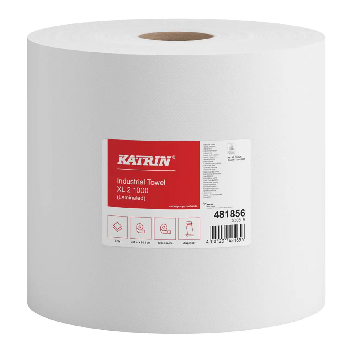 Katrin Plus Industrial Wiper XL | 2-Ply | 2 Cases | 481856 | Heavy-Duty Cleaning