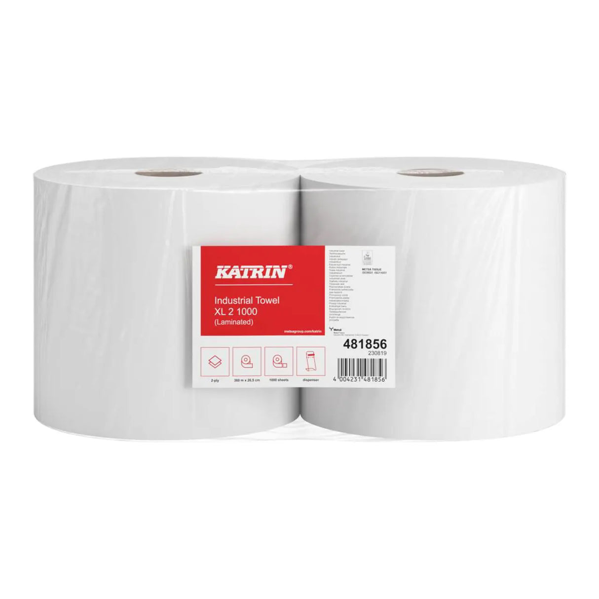 Katrin Plus Industrial Wiper XL | 2-Ply | 2 Cases | 481856 | Heavy-Duty Cleaning