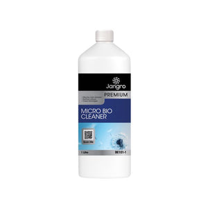 Jangro Premium Micro Bio Cleaner 1L – product packaging with usage information.