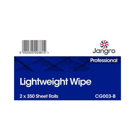 Packaging for Jangro Lightweight Wipe – 2 x 350 sheet rolls.