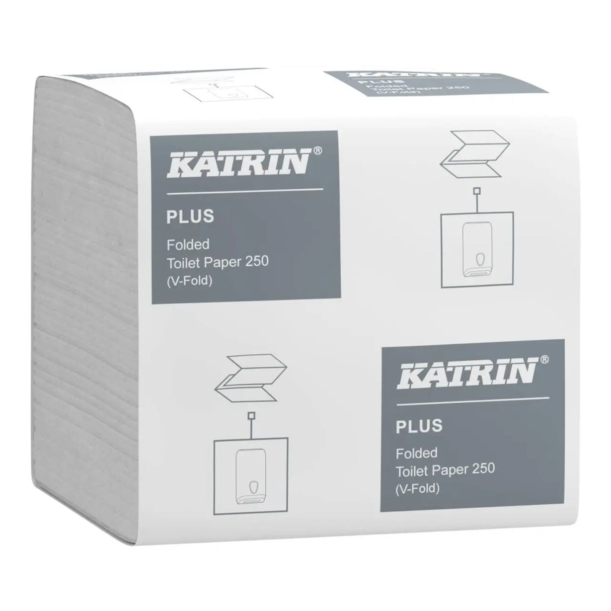 Katrin Plus Folded Toilet Paper Bulk Pack | 2-Ply White | 10,000 Sheets | 56156 | Soft & Hygienic
