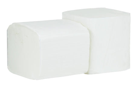 Pro Bulk Pack 2ply Toilet Tissue – two white tissue rolls stacked together.