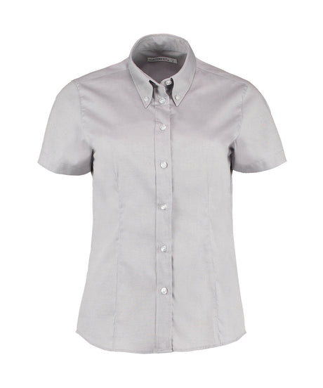 Women's corporate Oxford blouse short-sleeved (tailored fit)