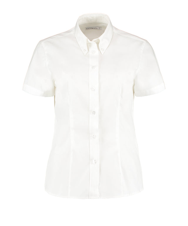 Women's corporate Oxford blouse short-sleeved (tailored fit)