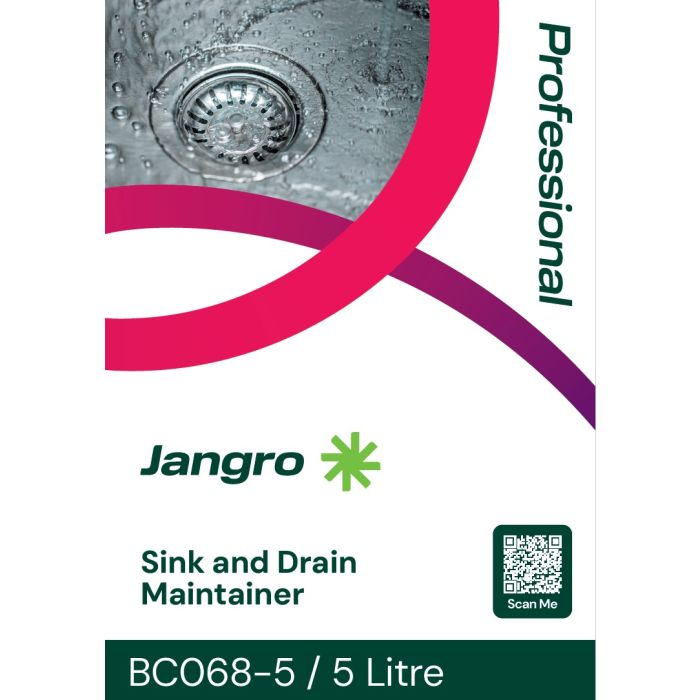 Jangro Sink & Drain Maintainer 5 Litre – professional drain and pipe cleaner packaging.