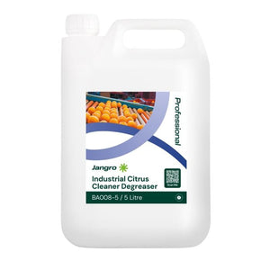 Jangro Industrial Citrus Cleaner Degreaser 5L – product packaging with usage information.